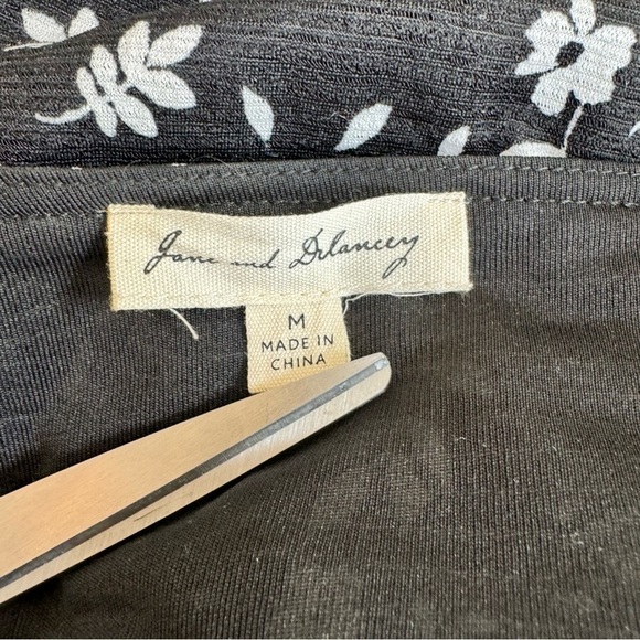 Jane and Delancey Black Floral Stretch High Waist A Line Midi Womens Size M - Picture 13 of 15